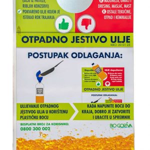 Postavljeni spremnici za skupljanje otpadnog jestivog ulja iz kućanstva